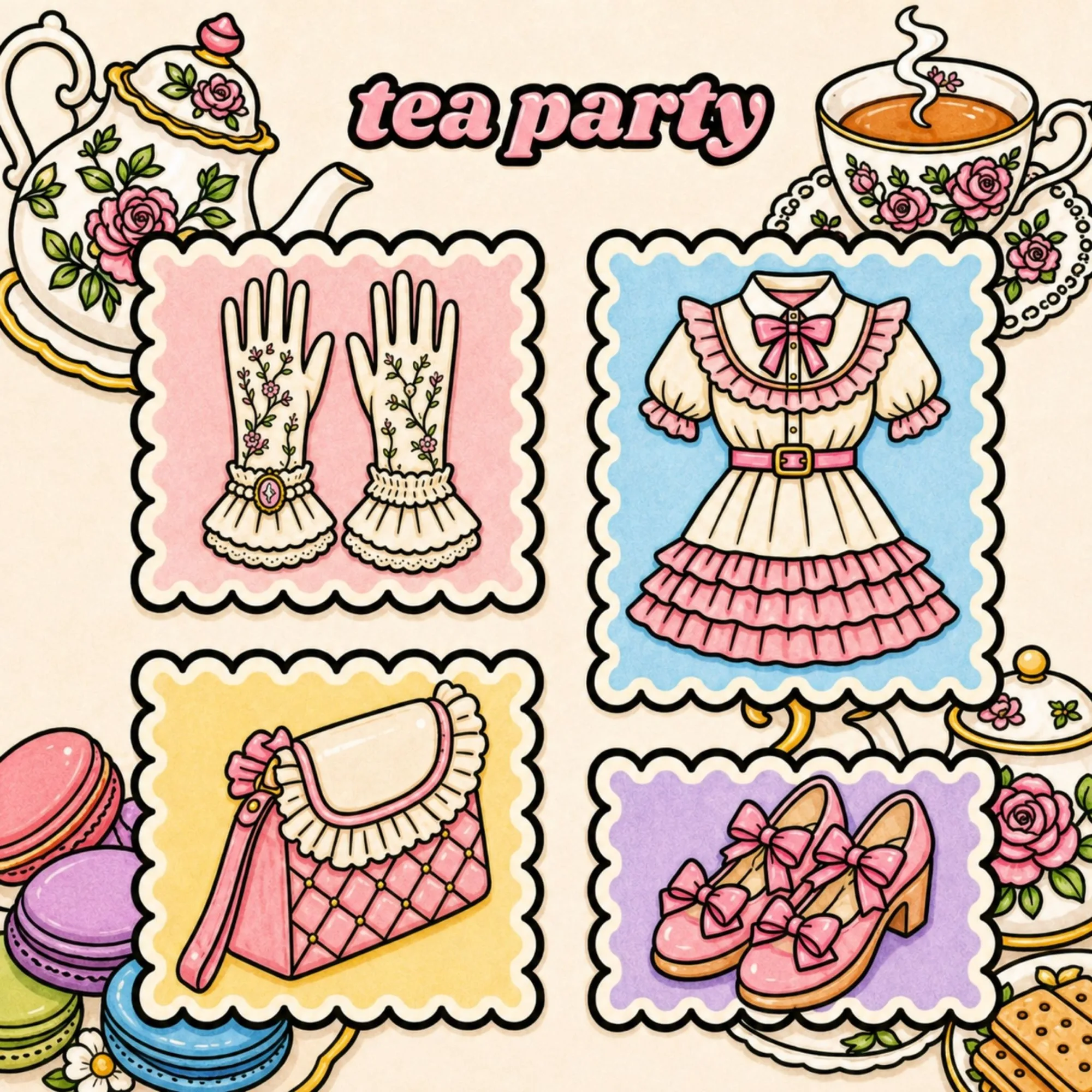 Outfits from Dottie's wardrobe — tea party collection